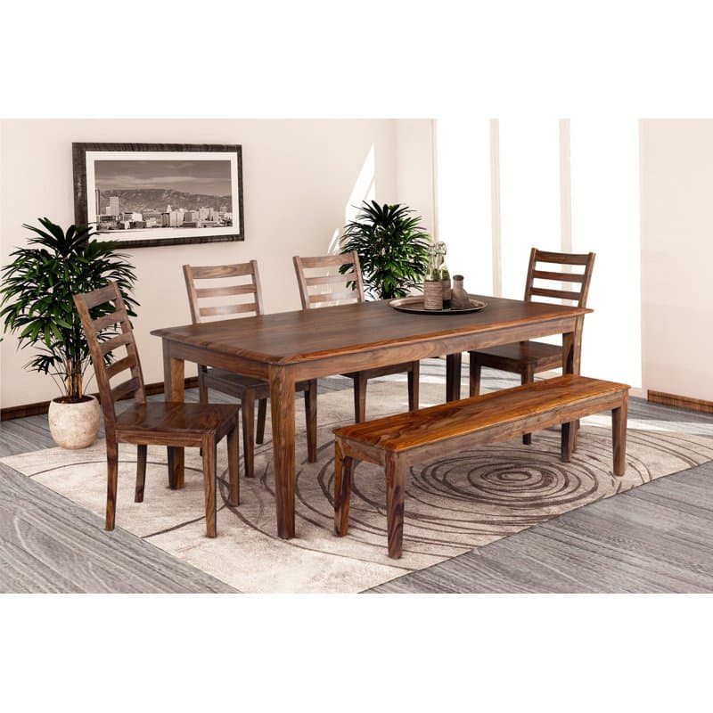 Clermont studded solid sheesham wood 6 sheater dining table