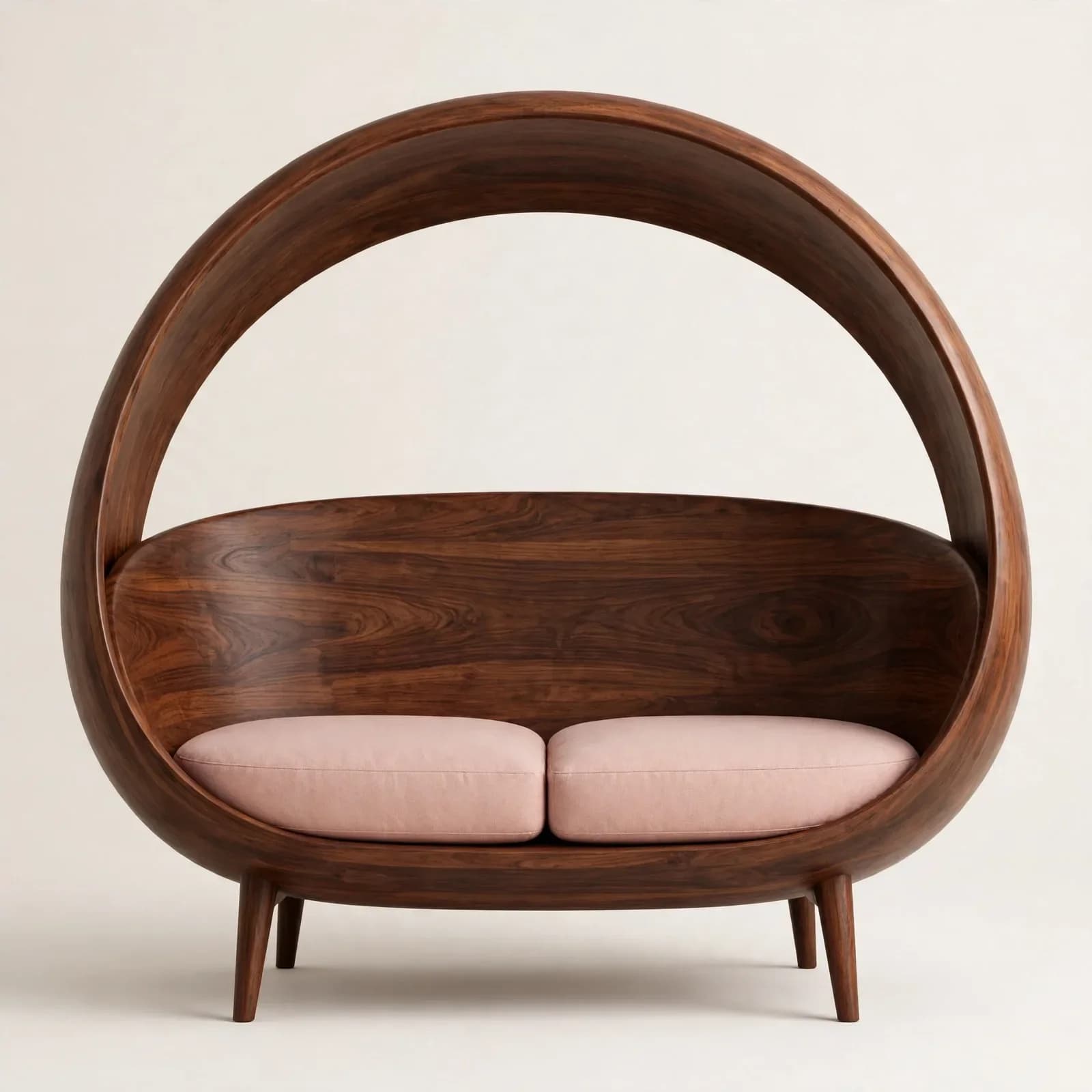 Pod Contemporary Sheesham Wood 2 Seater Sofa